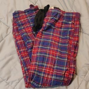 Pink plaid pajama pants